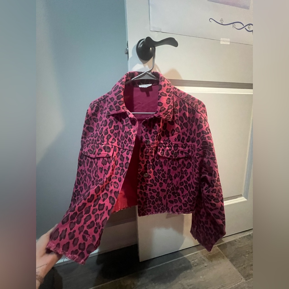 Pink leopard print jacket Main Strip